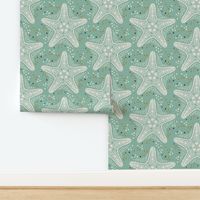 Starfish chic / Large scale / light teal