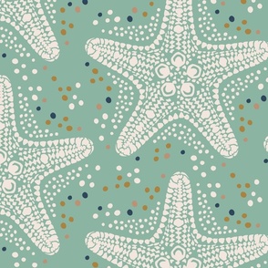 Starfish chic / Large scale / light teal