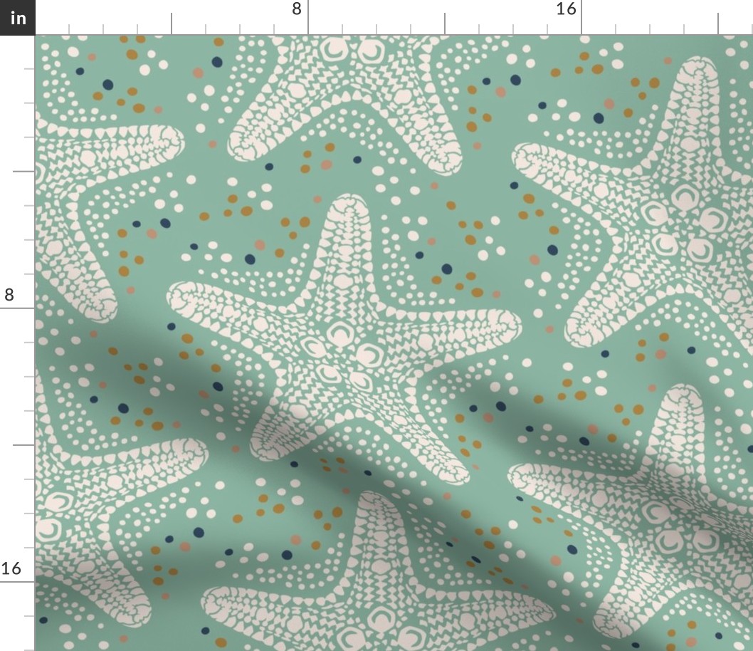 Starfish chic / Medium scale / light teal