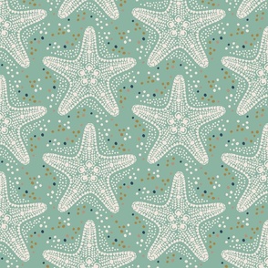 Starfish chic / Small scale / light teal