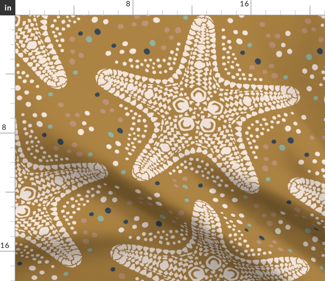 Starfish chic / Large scale / Golden sand