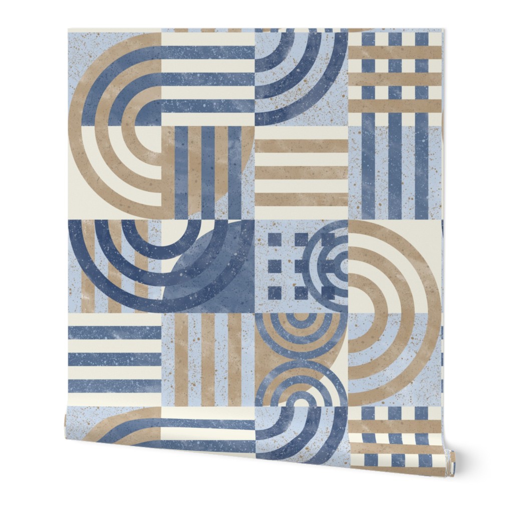 big scale - minimalist checkers - blue beige