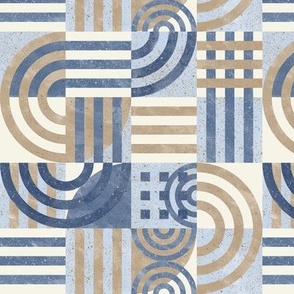 small scale - minimalist checkers - blue beige