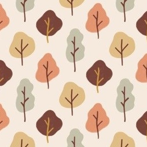 Minimalistic cute trees, kids wallpaper