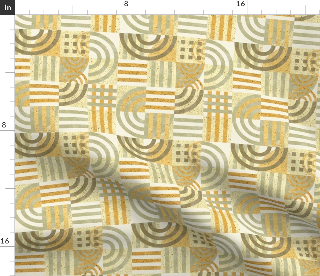 small scale - minimalist checkers - sage yellow