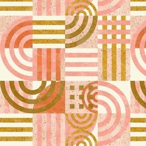 small scale - minimalist checkers - pink yellow