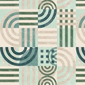 small scale - minimalist checkers - teal