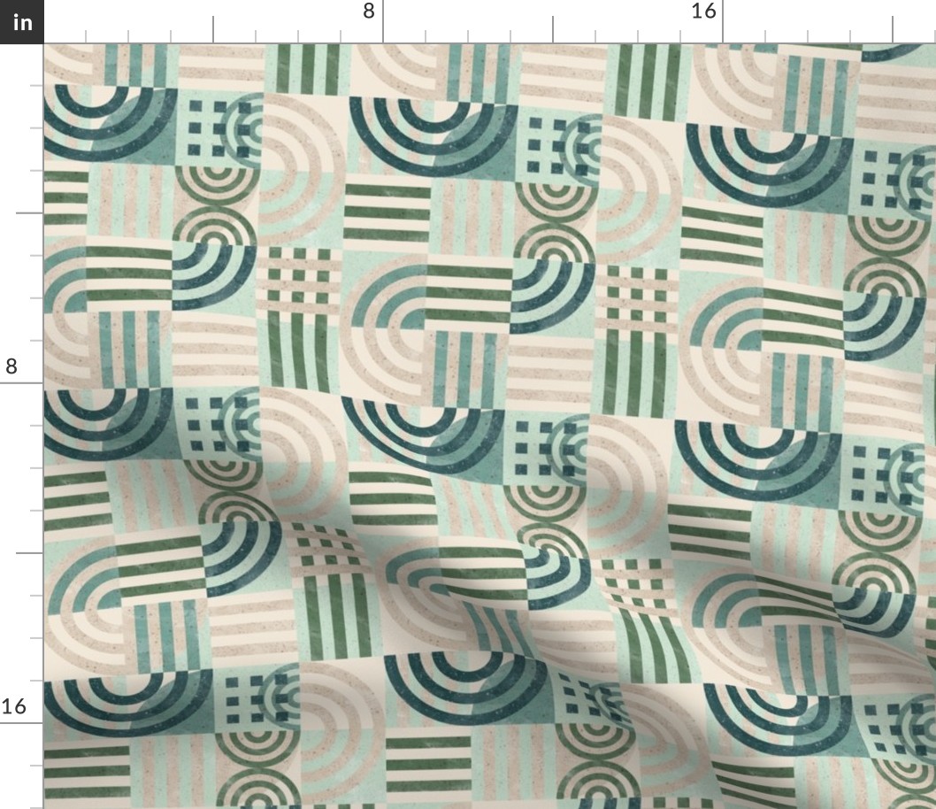small scale - minimalist checkers - teal