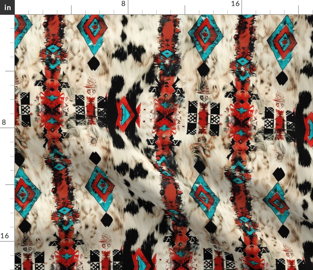 cowhide print aztec