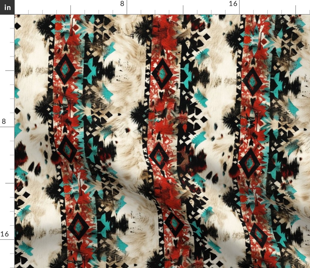 aztec cowhide print