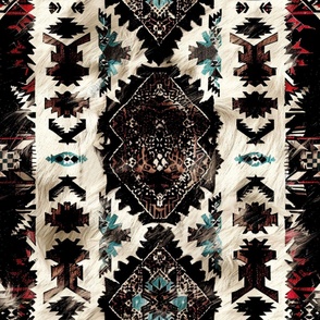large scale cow hide pattern aztec style
