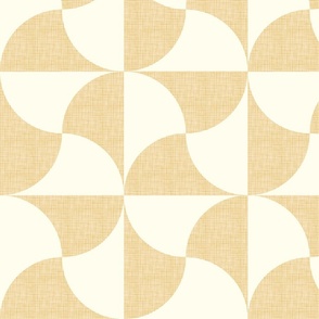 warm minimalism - geometric shapes on linen texture - white beige