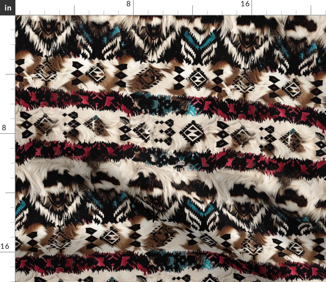 aztec cow pattern brown patchs
