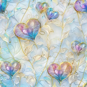 Elegant Opalescent Light Colorful Hearts