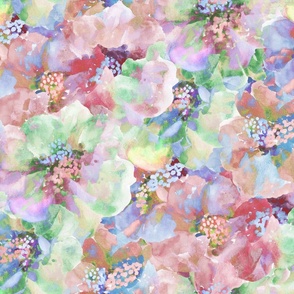 Handmade floral watercolor impressionism