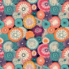 art nouveau rainbow sea urchins 