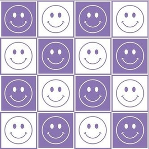 Smaller Happy Face Checkers in Violet