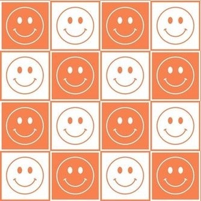 Smaller Happy Face Checkers in Orange Spice