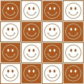 Smaller Happy Face Checkers in Sunset Brown
