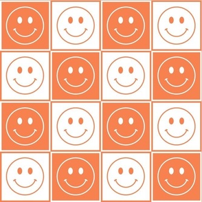 Bigger Happy Face Checkers in Orange Spice