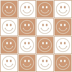 Bigger Happy Face Checkers in Earthy Sand