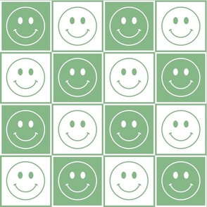 Bigger Happy Face Checkers in Fresh Green