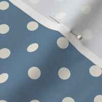dusty blue polka dots 