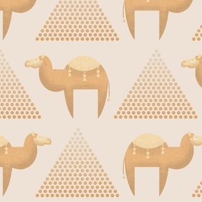 (L) Camel train in the desert - Warm Minimalism