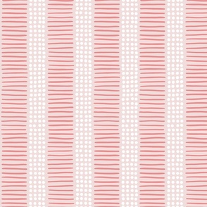dot and line stripes/coral rose