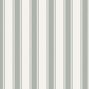 Classic Ticking Stripe - Gray Green Large Scale