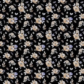 Ditsy flowers Black and Beige
