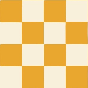 Yellow & cream retro checkerboard (large)
