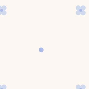 Minimalist dots, flower, polka dots, light blue on cream // Small Dots