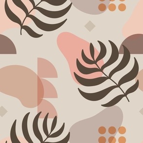 Desert Dreams Geometric Pattern - Brown and Pink - Large Scale - Sharp Modern Design with a Groovy Vintage 60s and 70s Vibe