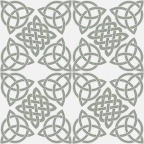 Celtic Knot Symbol Sage Green & White