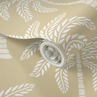 Minimalist Hand-Drawn Palm Trees in Muted Warm Tones and Earhty Neutrals - Golden Light Brown