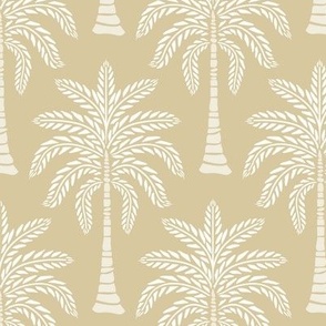 Minimalist Hand-Drawn Palm Trees in Muted Warm Tones and Earhty Neutrals - Golden Light Brown