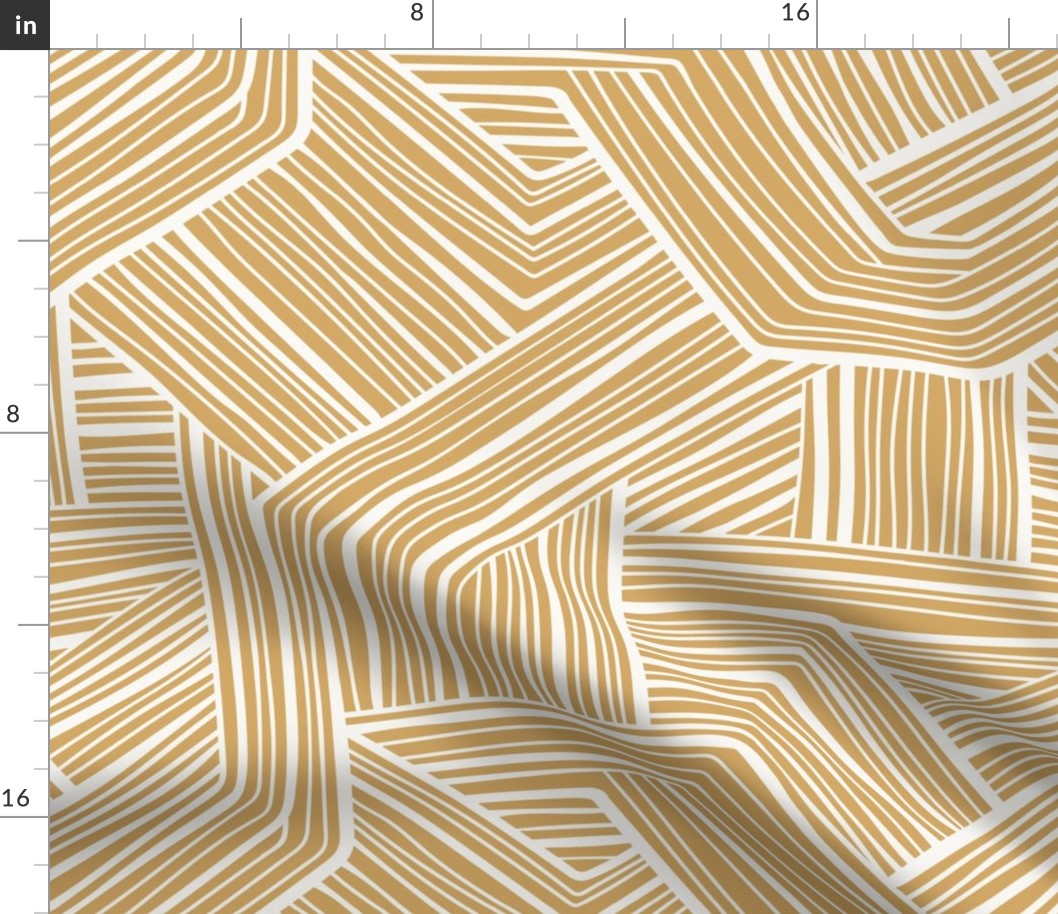 Endless - Minimalist Modern Linear Geometric Goldenrod Yellow Large