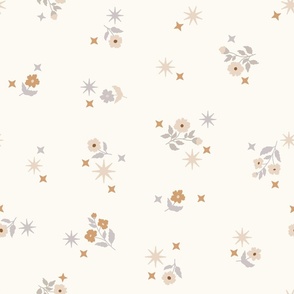 Florals and Stars on Cream