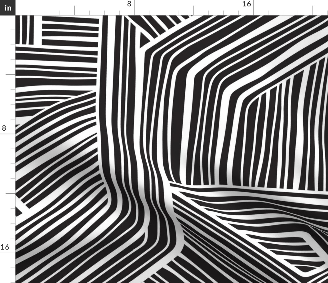 Endless - Minimalist Modern Linear Geometric Black and White Jumbo