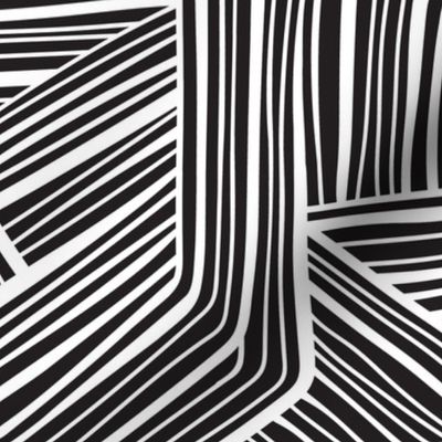Endless - Minimalist Modern Linear Geometric Black and White Large