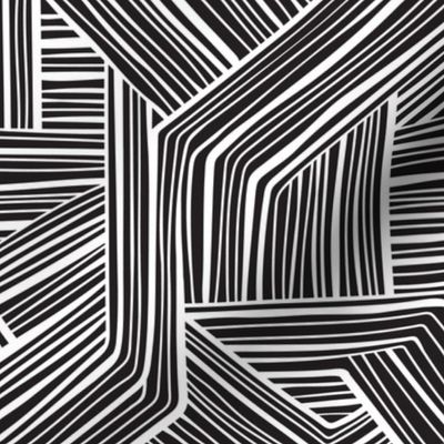 Endless - Minimalist Modern Linear Geometric Black and White Regular
