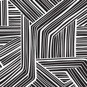 Endless - Minimalist Modern Linear Geometric Black and White Regular