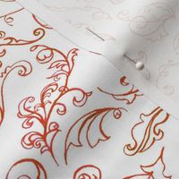 Hand Painted Watercolor Flourishes - Medium Red 