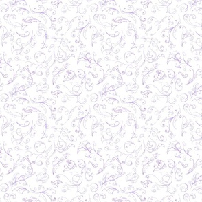 Hand Painted Watercolor Flourishes - Medium Lilac 
