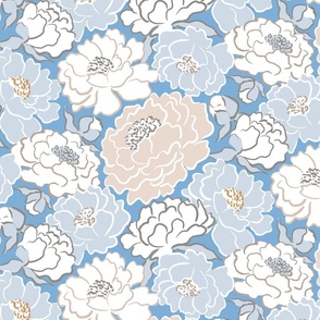 summer peonies/neutral blue/large