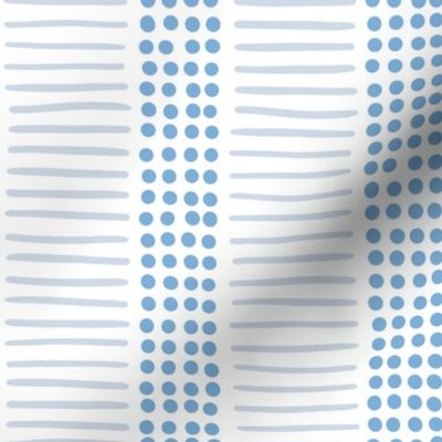 dot and line stripes/soft blue on white