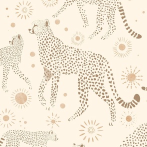 Minimalist cheetah boho brown L