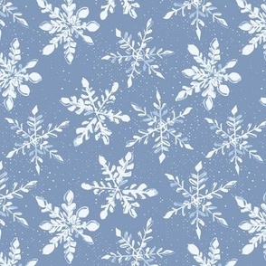 Chalky Snowflakes - blue