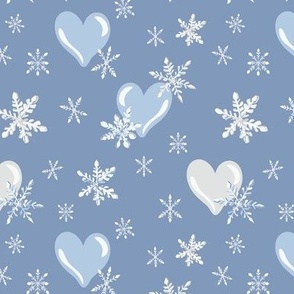 Frosted Hearts - blue